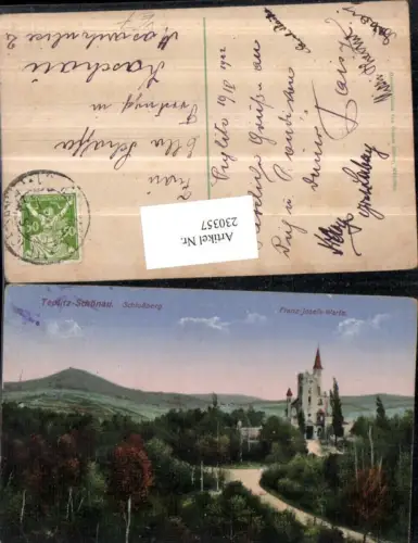 230357,Teplitz-Schönau Teplice-Sanov Schlossberg Franz-Josefs-Warte pub Ottmar Zieher