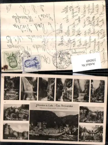 230369,Hrensko Herrnskretschen Totale Trinozka Rodina Vodopad Jez Wasserfälle Mehrbildkarte