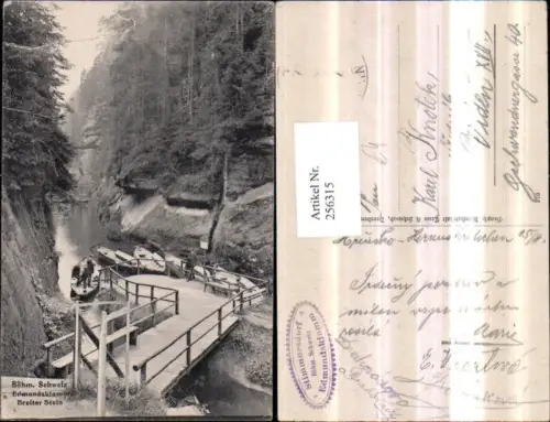 256315,Böhmische Schweiz Edmundsklamm Breiter Stein Partie b. Herrnskretschen Hrensko