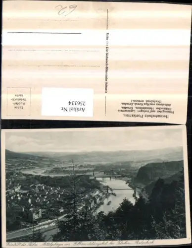 256334,Tetschen Bodenbach Decin Teilansicht Brücken