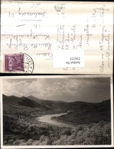 256335,Leitmeritz Litomerice Bergkulisse Fluss Partie
