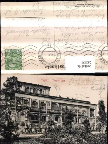 282930,Teplitz Teplice Theater-Cafe pub Hermann Poy 1833