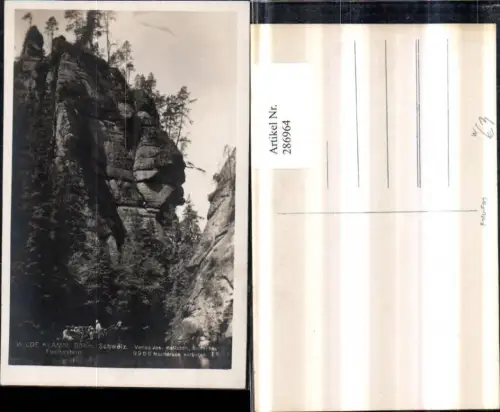 286964,Böhmische Schweiz Wilde Klamm Fuchsstein Felsen b. Hrensko