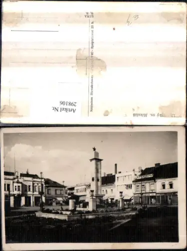 298106,Liptovsky Mikulas Liptau-Sankt-Nikolaus Platz Geschäfte Denkmal