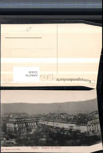 325830,Teplitz Teplice Teilansicht Kurgarten u. Theater pub Hermann Poy 290