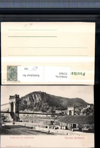 325869,Tetschen-Bodenbach Decin Schäferwand u. Kettenbrücke Brücke