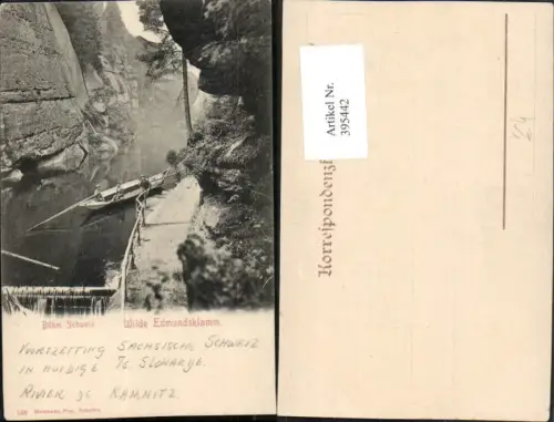 395442,Böhmische Schweiz Wilde Edmundsklamm b. Hrensko Boot pub Hermann Poy 538