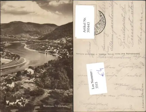 395443,Wannow im Elbtal b. Aussig Totale Fluss