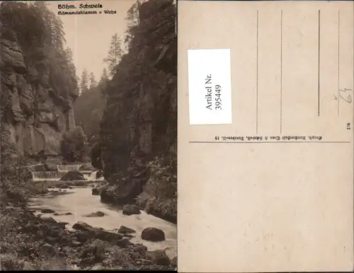 395449,Böhmische Schweiz Edmundsklamm b. Hrensko Wehr