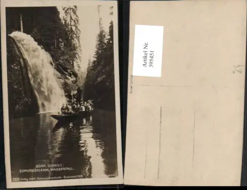 395451,Böhmische Schweiz Edmundsklamm b. Hrensko Wasserfall Boot