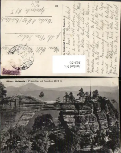 395470,Böhmische Schweiz Prebischtor Felsenbrücke b. Hrensko m. Rosenberg