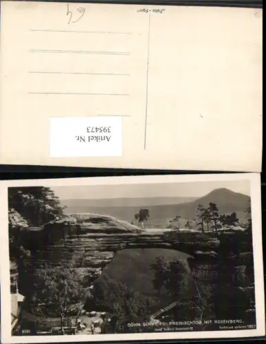 395473,Böhmische Schweiz Prebischtor Felsenbrücke b. Hrensko m. Rosenberg