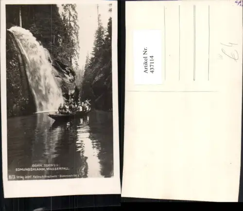 437114,Edmundsklamm Klamm b. Hrensko Herrnskretschen Wasserfall Boot
