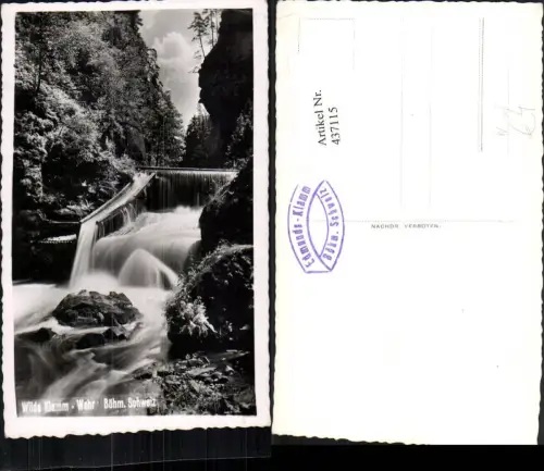 437115,Wilde Klamm b. Hrensko Herrnskretschen Wehr Wasserfall