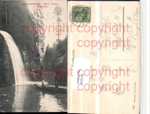 474713,Edmundsklamm b. Hrensko Wasserfall pub Hermann Poy 565