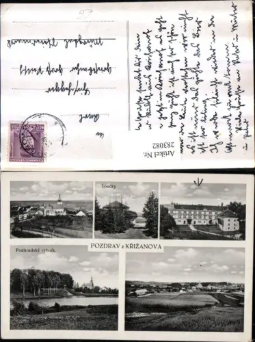 283082,Pozdrav z Krizanova Krizanov Krizanau Totale Loucky Podhradsky rybnik Mehrbildkarte