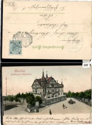 67372,Karlsbad Etablissment Jägerhaus Leute 1900