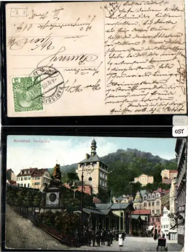 67377,Karlsbad Partie am Marktplatz 1907