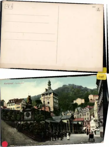 70999,Karlsbad Partie am Marktplatz Strassenpartie 1915