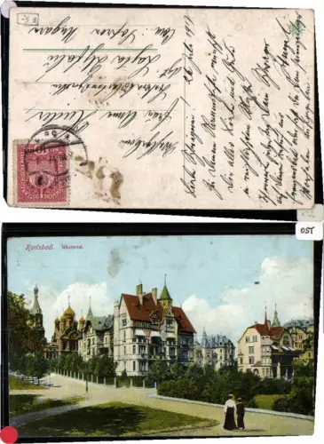 71048,Karlsbad Westend Strassenpartie Leute 1916