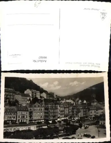 99507,Foto Ak Karlsbad Karlovy Vary Alte Wiese m. Atlantic Palast
