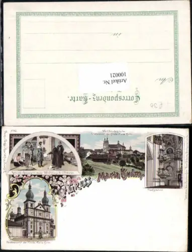 100021,Litho Gruss aus Maria Kulm Chlum Svate Mari Cheb Königsberg