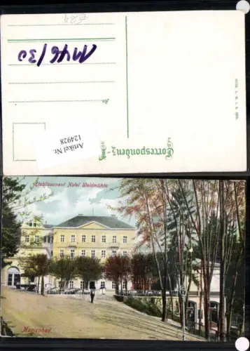 124928,Marienbad Tolle Karte Gasthaus Etablissement Hotel Waldmühle 1905