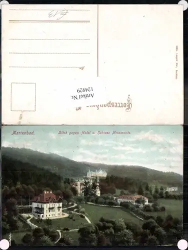 124929,Marienbad Blick g. Hotel und Schloss Miramonte Tolle Karte