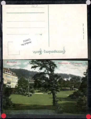 124932,Marienbad Parkanlagen m. Kirchenplatz Tolle Ansicht 1910