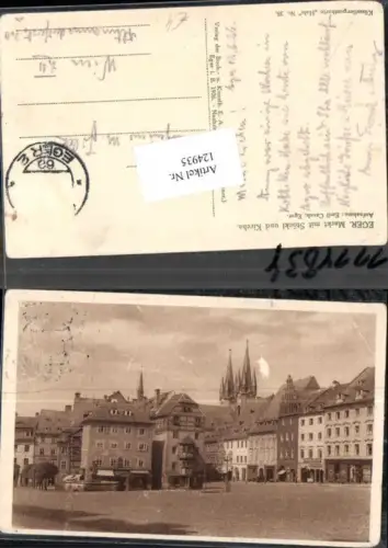124935,Eger Cheb Markt m. Stöckl und Kirche Künstlerkarte Helo Nr 38