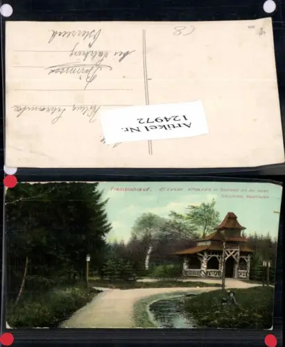 124972,Franzensbad Partie im Stadtwald Schutzhütte Waldfrieden