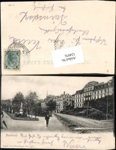 124976,Marienbad Rudolfstrasse Strassenpartie Tolle seltene Karte 1900
