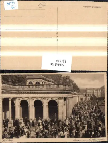 181614,Karlsbad Morgen am Mühlbrunnen Säulen Leute