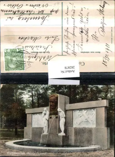 282878,Franzensbad Frantiskovy Lazne Goethe-Denkmal Brunnen pub Ottmar Zieher