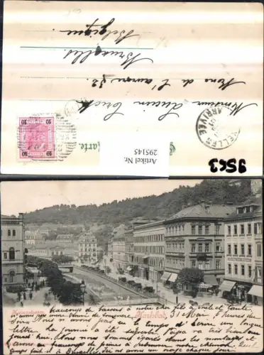 295145,Karlsbad Karlovy Vary Kaiserstraße Geschäfte Brücke
