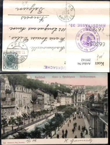 295162,Karlsbad Karlovy Vary Mühlbrunnenquai Kreuz- u. Sprudelgasse