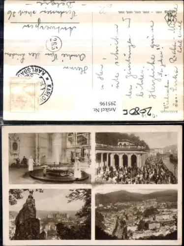295196,Karlsbad Karlovy Vary Totale Sprudel Hirschensprung Mühlbrunnen-Kolonnade Mehrbildkarte
