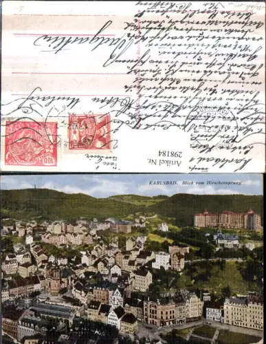 298184,Karlsbad Karlovy Vary Totale Blick vom Hirschensprung