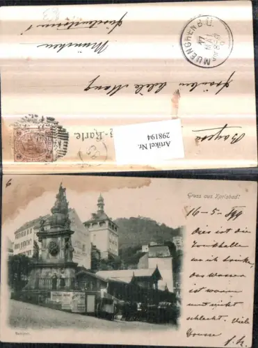 298194,Gruß aus Karlsbad Karlovy Vary Marktplatz Motiv