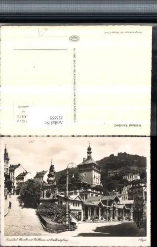 325555,Karlsbad Karlovy Vary Markt m. Stadtturm im Dreikreuzberg