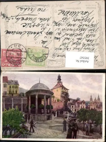 395547,Künstler AK Hans Götzinger Karlsbad Karlovy Vary Schlossbrunnen pub B.K.W.I. 203/23