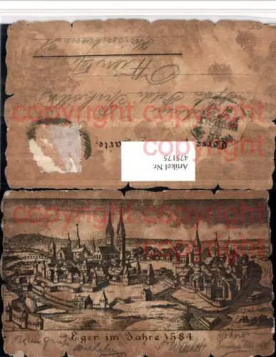 475175,Künstler AK Stich Eger Cheb im Jahr 1584 Totale