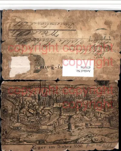 475176,Künstler AK Stich Eger Cheb im Jahr 1550 Totale