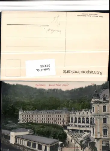 523595,Künstler AK Handkoloriert Karlsbad Karlovy Vary Grand Hotel Pupp