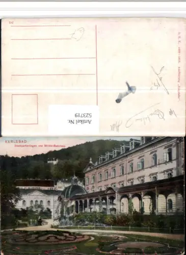523719,Karlsbad Karlovy Vary Stadtparkanlagen u. Militär-Badehaus