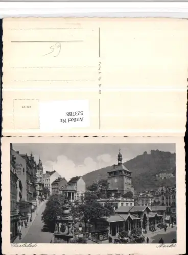 523788,Karlsbad Karlovy Vary Markt Teilansicht Turm