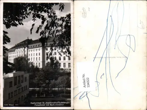 534322,St. Joachimsthal Sudetengau Jachymov Hotel Palasthotel