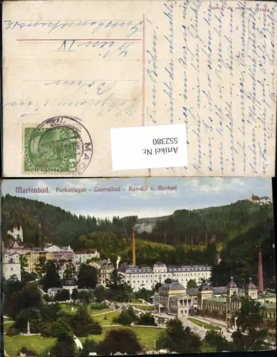 552380,tolle AK Marienbad Parkanlagen Centralbad Neubad