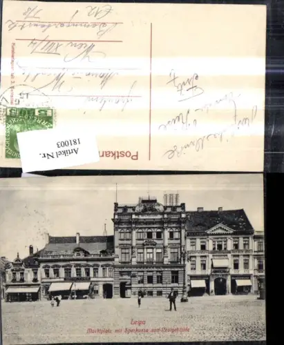 181003,Königgrätz Leipa Marktplatz m. Sparkasse u. Postgebäude