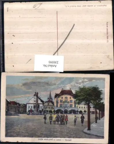 230393,Dvur Kralvoe nad Labem Königinhof an der Elbe Namesti Hauptplatz Pestsäule